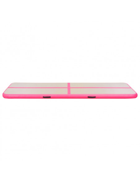 Tappetino Ginnastica Gonfiabile con Pompa 600x100x10cm PVC Rosa