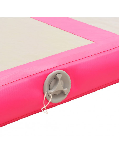 Tappetino Ginnastica Gonfiabile con Pompa 600x100x10cm PVC Rosa