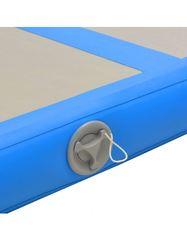 Tappetino Ginnastica Gonfiabile con Pompa 600x100x10 cm PVC Blu