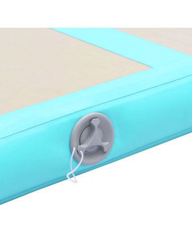 Tappetino Ginnastica Gonfiabile e Pompa 600x100x10 cm PVC Verde