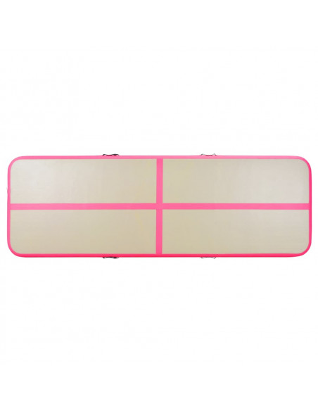 Tappetino Ginnastica Gonfiabile con Pompa 700x100x10cm PVC Rosa