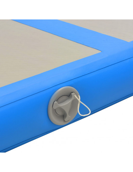 Tappetino Ginnastica Gonfiabile con Pompa 700x100x10 cm PVC Blu