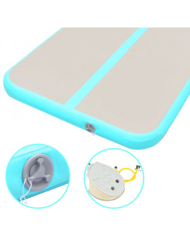 Tappetino Ginnastica Gonfiabile e Pompa 700x100x10 cm PVC Verde