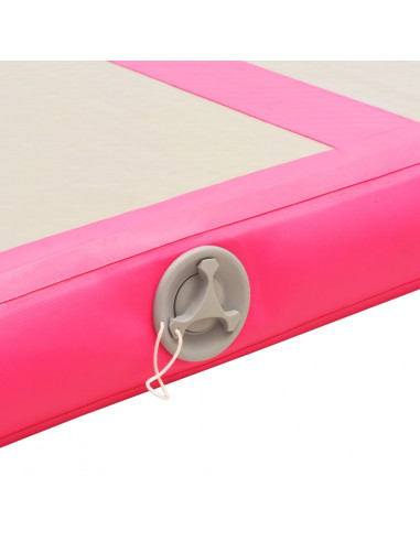 Tappetino Ginnastica Gonfiabile con Pompa 800x100x10cm PVC Rosa