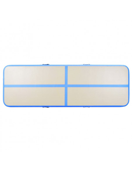 Tappetino Ginnastica Gonfiabile con Pompa 800x100x10 cm PVC Blu