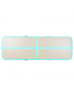 Tappetino Ginnastica Gonfiabile e Pompa 800x100x10 cm PVC Verde 2