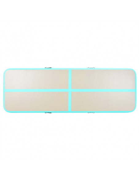 Tappetino Ginnastica Gonfiabile e Pompa 800x100x10 cm PVC Verde