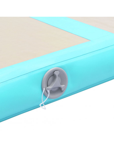 Tappetino Ginnastica Gonfiabile e Pompa 800x100x10 cm PVC Verde