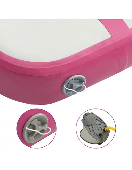 Tappetino Ginnastica Gonfiabile con Pompa 60x100x10 cm PVC Rosa