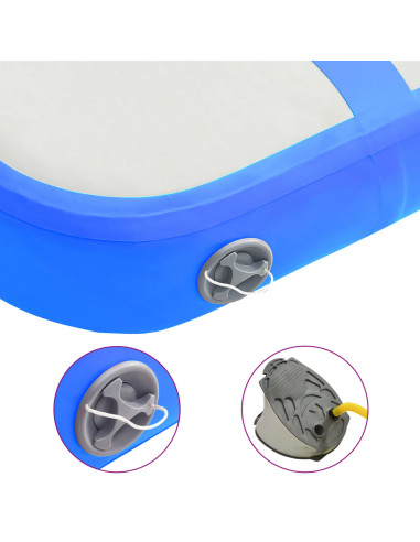Tappetino Ginnastica Gonfiabile con Pompa 60x100x10 cm PVC Blu