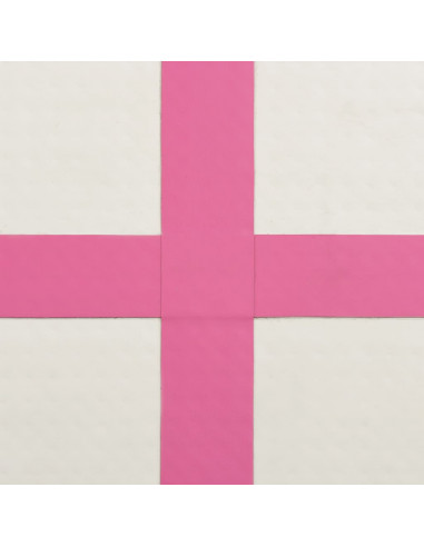 Tappetino Ginnastica Gonfiabile con Pompa 300x100x15cm PVC Rosa