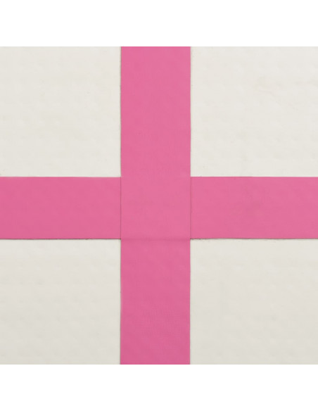 Tappetino Ginnastica Gonfiabile con Pompa 300x100x15cm PVC Rosa