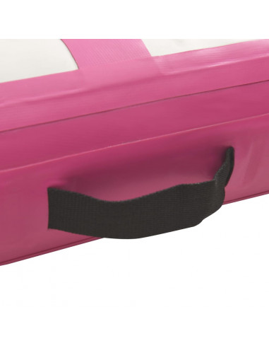 Tappetino Ginnastica Gonfiabile con Pompa 400x100x15cm PVC Rosa