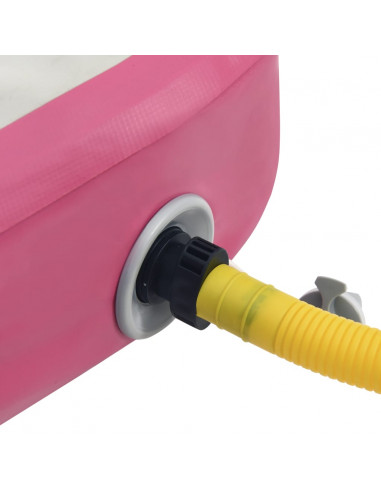 Tappetino Ginnastica Gonfiabile con Pompa 400x100x15cm PVC Rosa