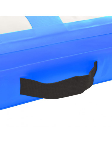 Tappetino Ginnastica Gonfiabile con Pompa 400x100x15cm PVC Blu