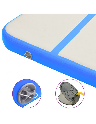 Tappetino Ginnastica Gonfiabile con Pompa 500x100x15cm PVC Blu