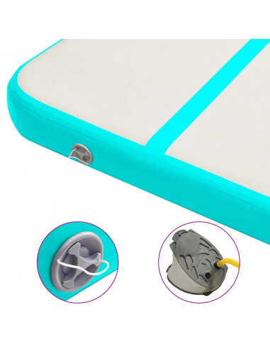 Tappetino Ginnastica Gonfiabile e Pompa 800x100x15cm PVC Verde