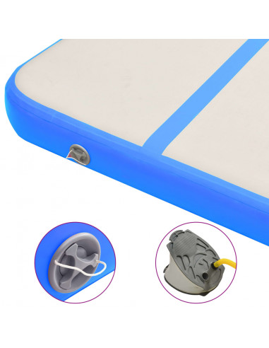 Tappetino Ginnastica Gonfiabile con Pompa 300x100x20cm PVC Blu