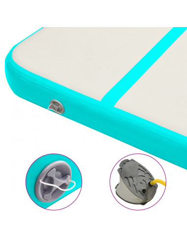Tappetino Ginnastica Gonfiabile e Pompa 300x100x20cm PVC Verde