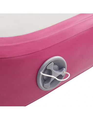 Tappetino Ginnastica Gonfiabile con Pompa 400x100x20cm PVC Rosa