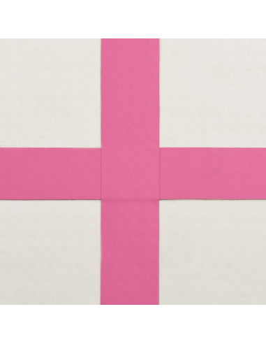 Tappetino Ginnastica Gonfiabile con Pompa 400x100x20cm PVC Rosa