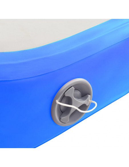 Tappetino Ginnastica Gonfiabile con Pompa 200x200x10 cm PVC Blu