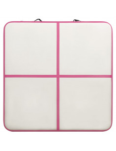 Tappetino Ginnastica Gonfiabile con Pompa 200x200x15cm PVC Rosa 2