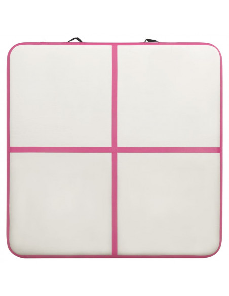 Tappetino Ginnastica Gonfiabile con Pompa 200x200x15cm PVC Rosa