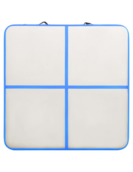 Tappetino Ginnastica Gonfiabile con Pompa 200x200x15cm PVC Blu