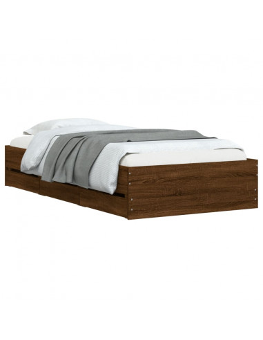 Giroletto Cassetti Rovere Marrone 100x200 cm Legno Multistrato