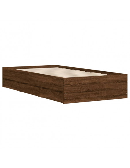 Giroletto Cassetti Rovere Marrone 100x200 cm Legno Multistrato