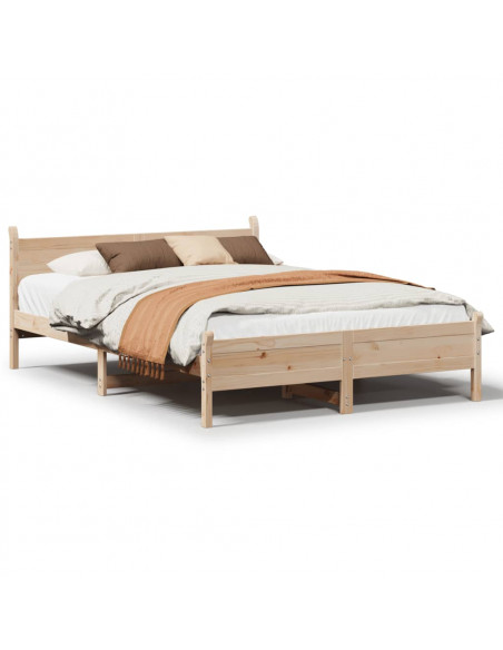 Letto senza Materasso 140x200 cm in Legno Massello di Pino