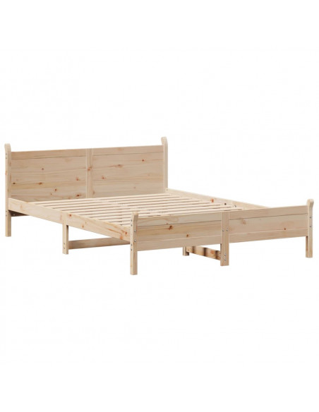 Letto senza Materasso 140x200 cm in Legno Massello di Pino