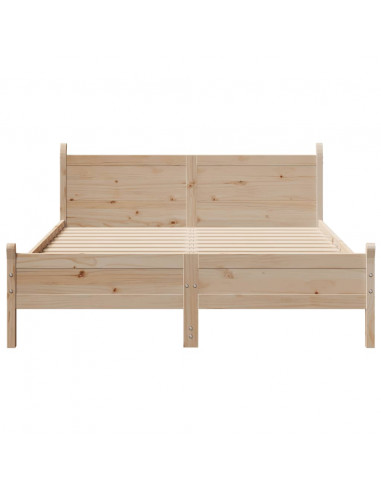 Letto senza Materasso 140x200 cm in Legno Massello di Pino