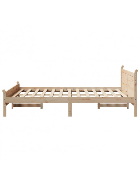 Letto senza Materasso 140x200 cm in Legno Massello di Pino