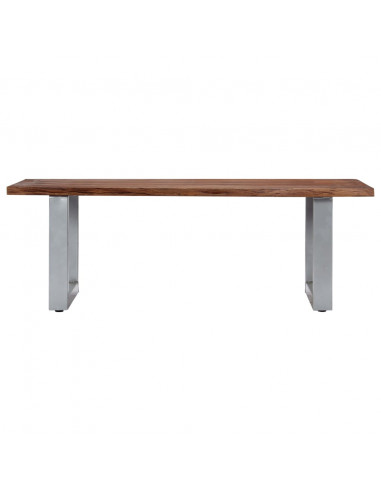 Tavolino da Caffè con Bordi Vivi 115x60x40 cm Massello Acacia