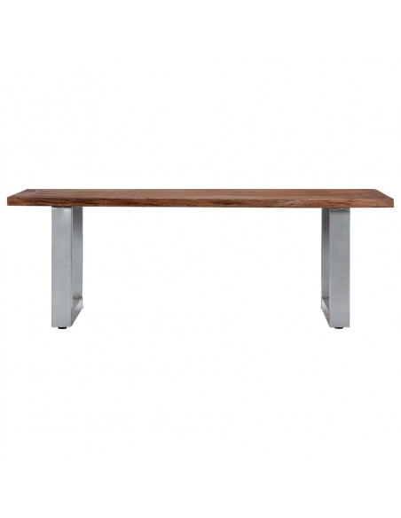 Tavolino da Caffè con Bordi Vivi 115x60x40 cm Massello Acacia