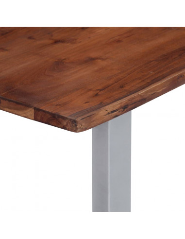 Tavolino da Caffè con Bordi Vivi 115x60x40 cm Massello Acacia