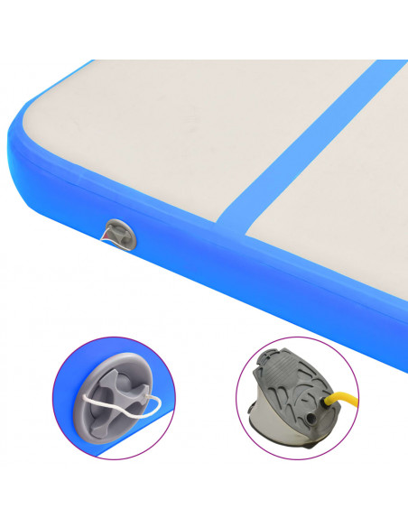 Tappetino Ginnastica Gonfiabile con Pompa 700x100x15cm PVC Blu