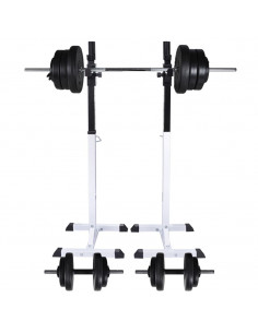 Stazione per Squat con Bilanciere e Set di Manubri da 60,5 kg 2