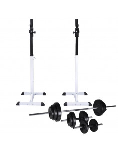 Stazione per Squat con Bilanciere e Set di Manubri da 30,5 kg 2
