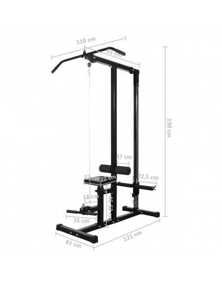 Macchina Multistazione con Bilanciere e Set di Manubri 60,5 kg