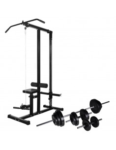 Macchina Multistazione con Bilanciere e Set di Manubri 30,5 kg 2