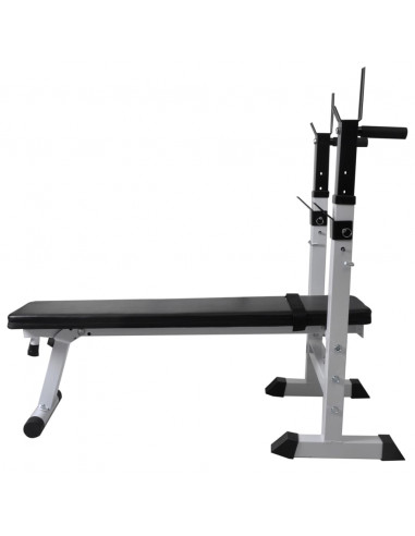 Panca Multifunzione con Bilanciere e Set di Manubri 60,5 kg