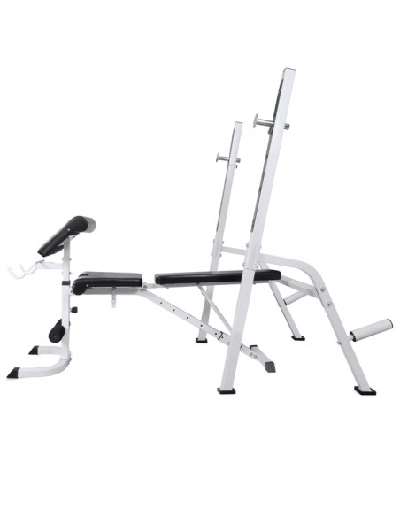 Panca Multifunzione con Bilanciere e Set di Manubri 60,5 kg