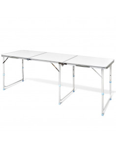 Tavolo da Campeggio Pieghevole Alluminio Regolabile 180x60 cm 2