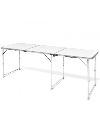 Tavolo da Campeggio Pieghevole Alluminio Regolabile 180x60 cm