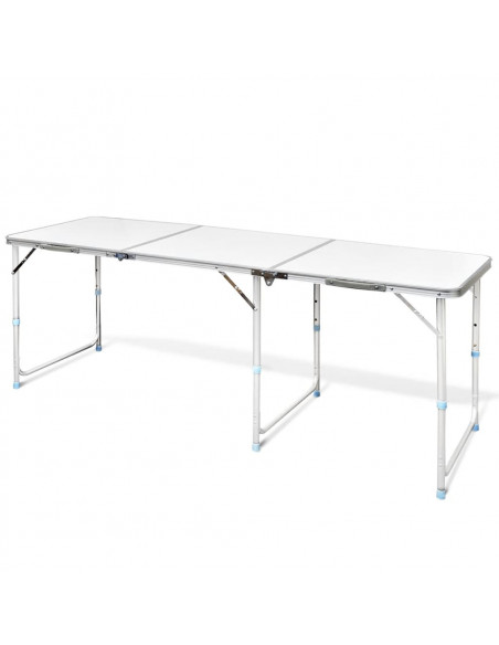 Tavolo da Campeggio Pieghevole Alluminio Regolabile 180x60 cm