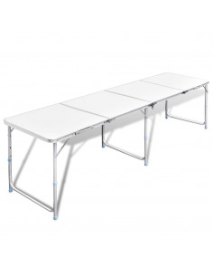 Tavolo da Campeggio Pieghevole Alluminio Regolabile 240x60 cm 2