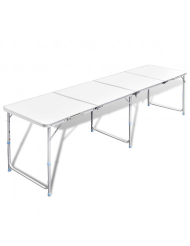 Tavolo da Campeggio Pieghevole Alluminio Regolabile 240x60 cm